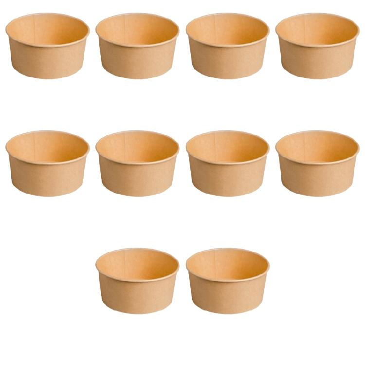 Pack Of 10 Kraft Paper Bowls With Lids Disposable And Sturdy Dishes Produced For Easy Use And Quick Disposal 860₽