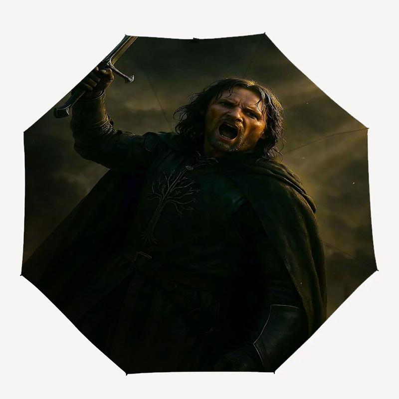

1pc tree of gondor Automatic Folding Umbrella - Compact 8-Rib Design, Durable Plastic & Iron1224L