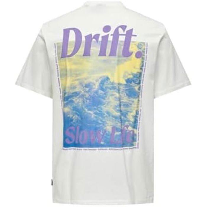 T-shirt - ONLY &amp; SONS - Onskye Reg Photo SS Tee - Coton - Manches courtes - Col arrondi