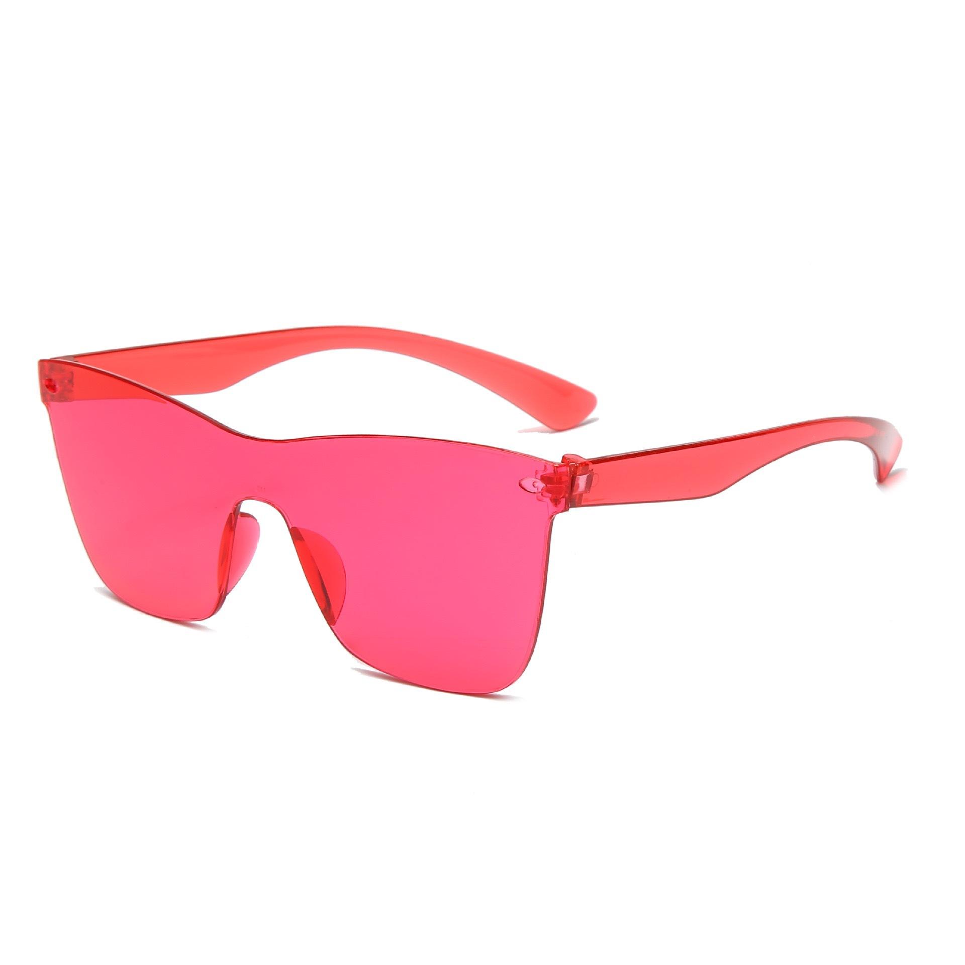 

Fashion Rice Nail Integrated Retro Sunglasses Pc Plastic Frameless Sunglasses 23 Colors As shown in the picture розы красного