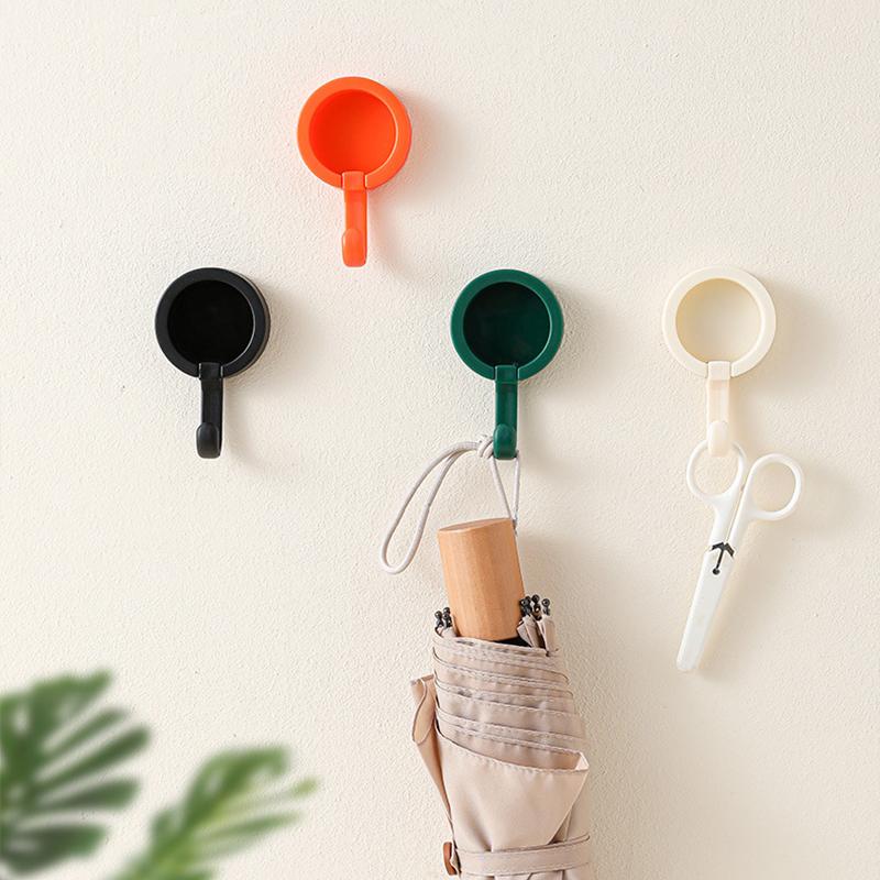 1/4 PCS Rotating Hooks Strong Adhesive Sticking Wall Kitchen Cute Hook Seamless No Punch Sticky Hook Key Holder Bathroom Organizer Rack