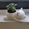 3D Printed Cat Planter Pot Lying Kitten Succulents Herb Plants Flower Pot Container for Indoor Outdoor Home Balcony Garden Decor