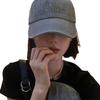 Casual Embroidered Denim Baseball Cap With Wide Brim For Summer Sun Protection