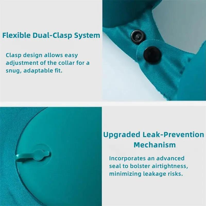 Portable Foldable Inflatable U-Shaped Neck Pillow Lightweight Travel Pillow for Car Airplane Neck Waist Support Cushion