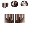 2x Wooden Wall Art Decor Wall Decoration Stylish Wall Sculptures Geometric Ornament for Living Room Bedroom Farmhouse Kitchen