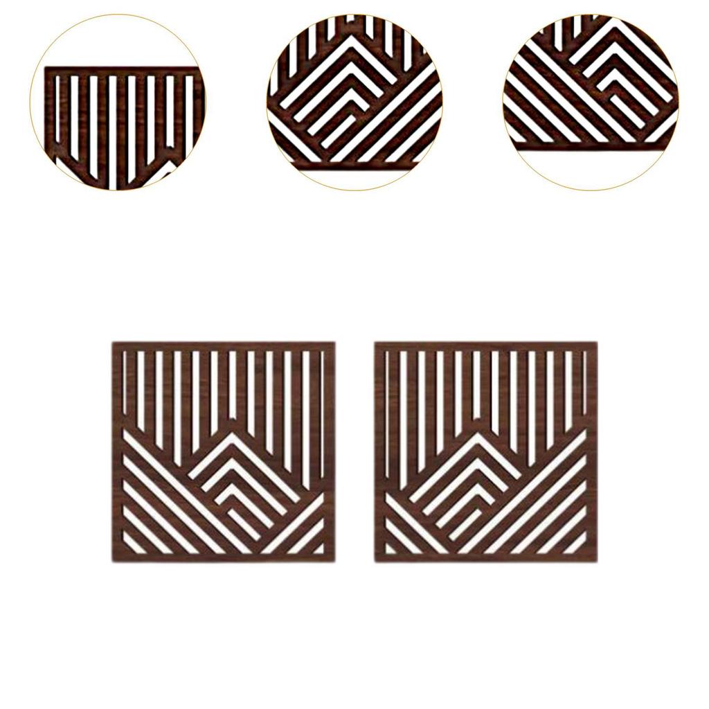 2x Wooden Wall Art Decor Wall Decoration Stylish Wall Sculptures Geometric Ornament for Living Room Bedroom Farmhouse Kitchen