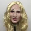 Beautiful Woman's Half-face Latex Mask, Wig Included.