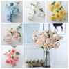 Silke Artificiell Pionbukett 63 cm Längd Piongren Silkesblomma Centerpieces Dekorationer