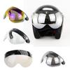 Universal 3-Snap Motorbike Helmet Visor Front Flip Up Wind Shield Len Sunglasses