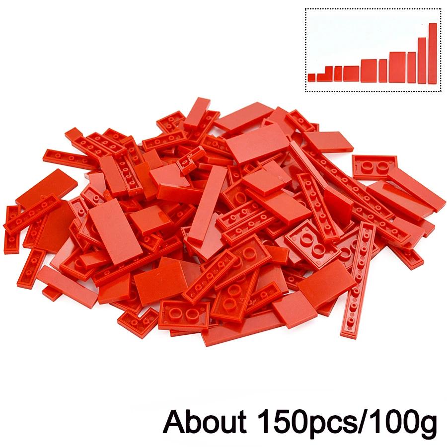 150PCS City Thin Bricks Multicolour DIY Model Smooth Thin Building Blocks Toy Parts Bulk Figures Educational Children Toys Gift