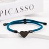 15mm Heart-Shaped Adjustable Stainless Steel Multi-Color Milan Rope Bracelet with Blank UV Laser Printing Surface