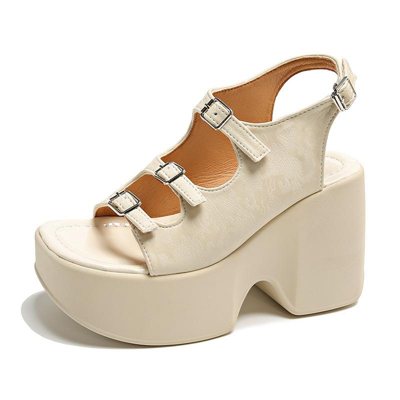 Fashion 2025 New Summer Sandals Women Wedge Heel Comfortable Sandals Gladiator Shoes for Women Casual Shoes 10 CM Roman Sandals