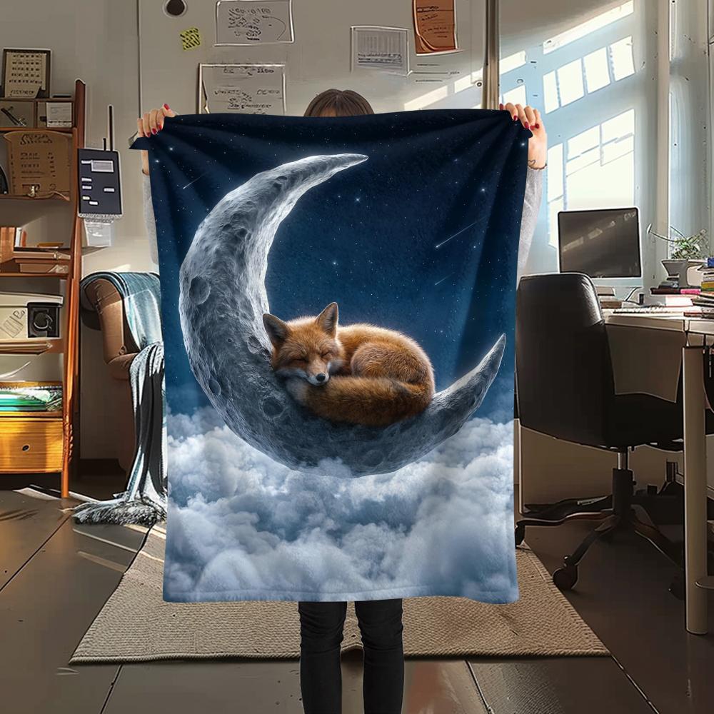 Small animal sleep clouds Print Flannel Blanket,High quality Comfortable for All Seasons,Home Decor,Warmth and Comfort,Perfect for Christmas Gifts