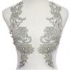 Factory Small Quantity Pair or Single Handmade for Bridal Wedding Dress Beaded Bodice Patch Rhinestone Applique