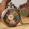 Nostalgic large glass transparent clamshell ancient Roman graduated turntable pocket watch