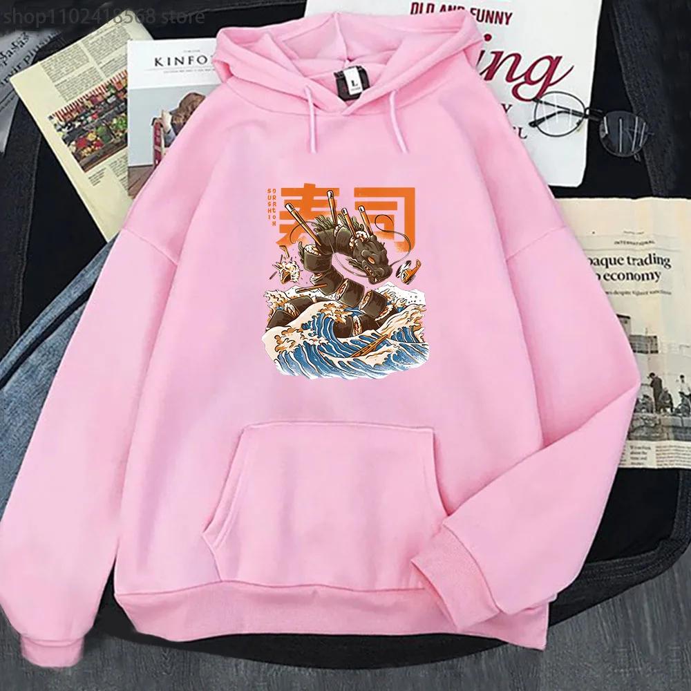 Great Sushi Dragon Hoodies Japanese Style Sweatshirt High Street Streetwear Women Clothing Men Pullover Y2k  Sudaderas