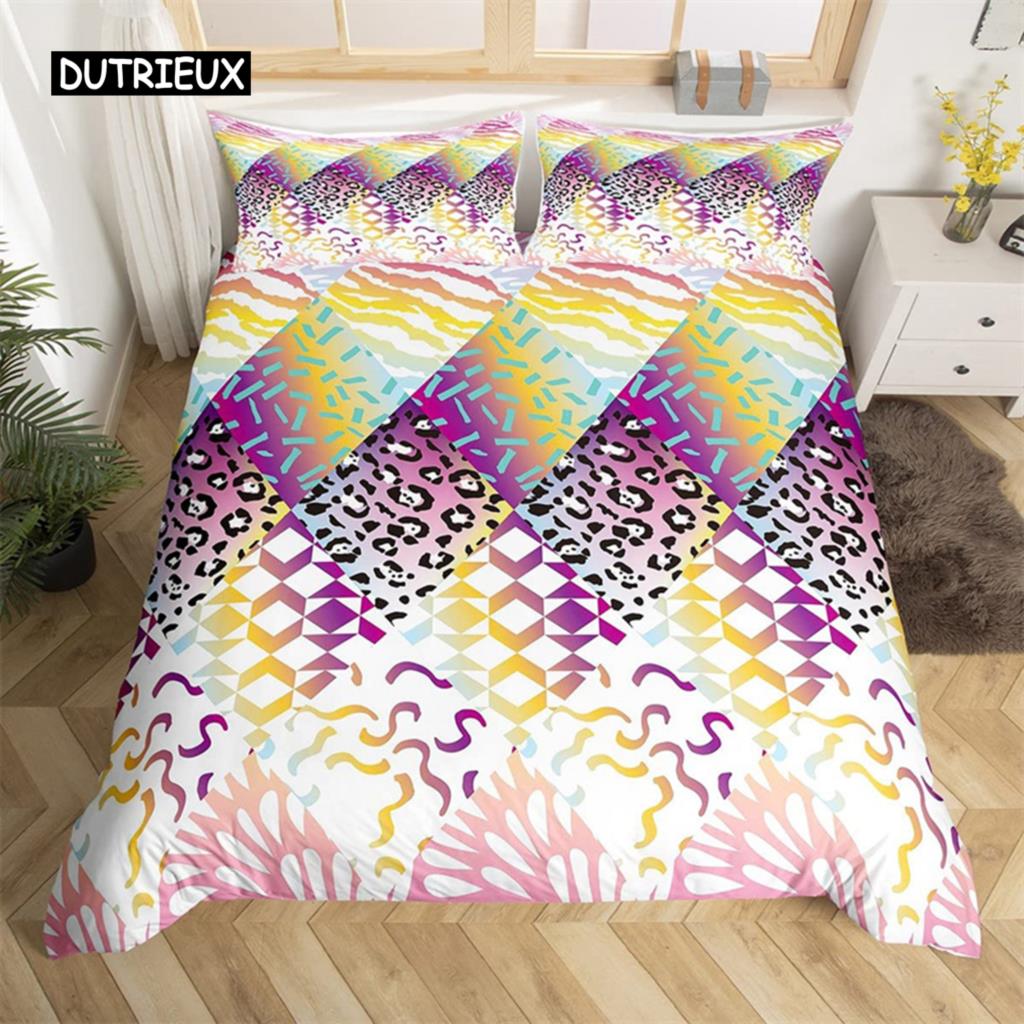3D Leopard Print Duvet Cover Wild Animal Skin Comforter Cover Microfiber Zebra Stripes Bedding Set Queen For Kids Adults Bedroom