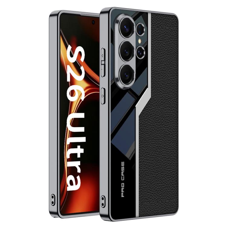 GKK Plating TPU + Leather Supercar Full Coverage Phone Case For Samsung Galaxy S26 Ultra 5G