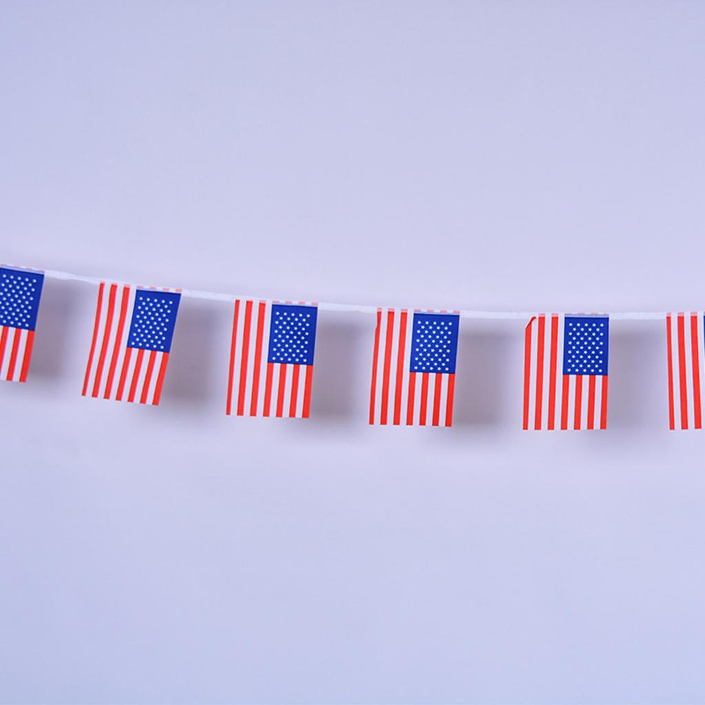 American String Pennant Flags, Patriotic Events 4Th Of Independence Day Decoration Sports Bars - 33 Feet 38 Flags Independence Day Decorations