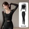 Yoga Clothes Women's Tops 1011 Spring Pilates Training Blouse Fitness Long-sleeved Sports Two-piece Set High Elastic Quick Drying