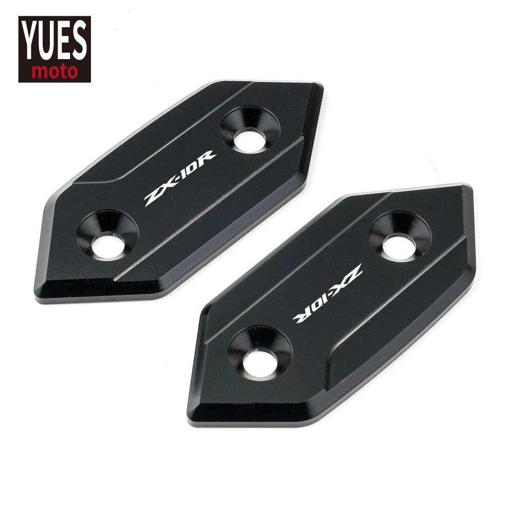 Akcesoria motocyklowe Pokrywa otworu lusterka CNC Aluminium Dla Kawasaki ZX10R ZX 10R 2008 2009 2010