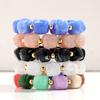 Exaggerated Geometric Beaded Acrylic Elastic Bracelets for Women Men Boho Trendy Square Beads Stack Bangle Retro Jewelry Gift