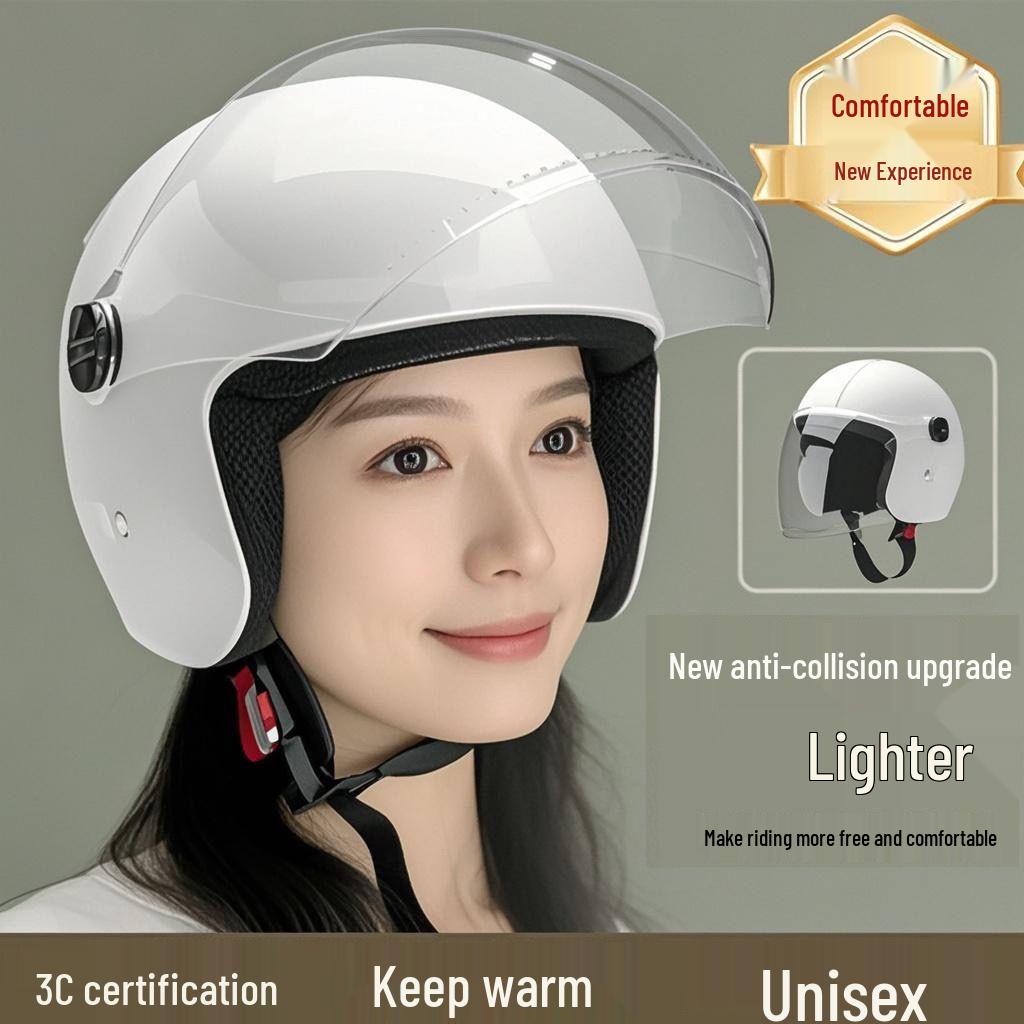 Certified Electric Scooter Helmet, Anti-Fog, Warm, Unisex, All-Season, Half-Helmet