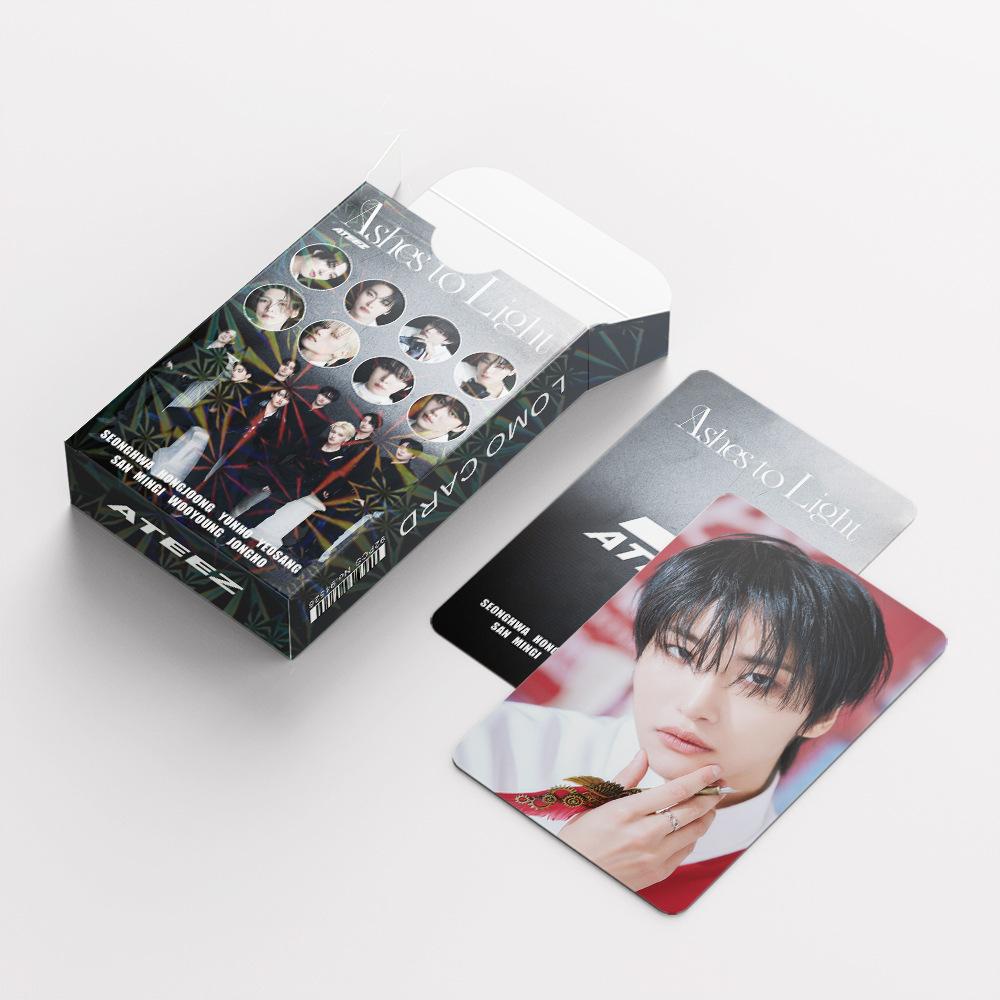 92-Piece Ateez Latest Album 'Ashes To Light' Star Stickers Lomo Card Merchandise Photo Cards, Birthday Surprise Present