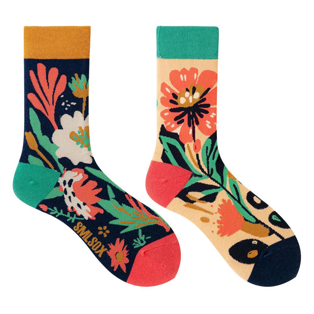Calzini AB Asimmetrici Trendy Divertenti per Coppia Anatra Mandarina Colorati Calzini a Mezza Gamba SMLSOX