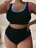 0XL - 4XL Novo Biquíni Tie Dye Tamanho Grande Maiô Plus Size Feminino Maiô Feminino Conjunto de Biquíni de Duas Peças Maiô