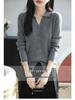 2025 Spring Women's Loose Lapel Pure Wool Cable Knit Sweater