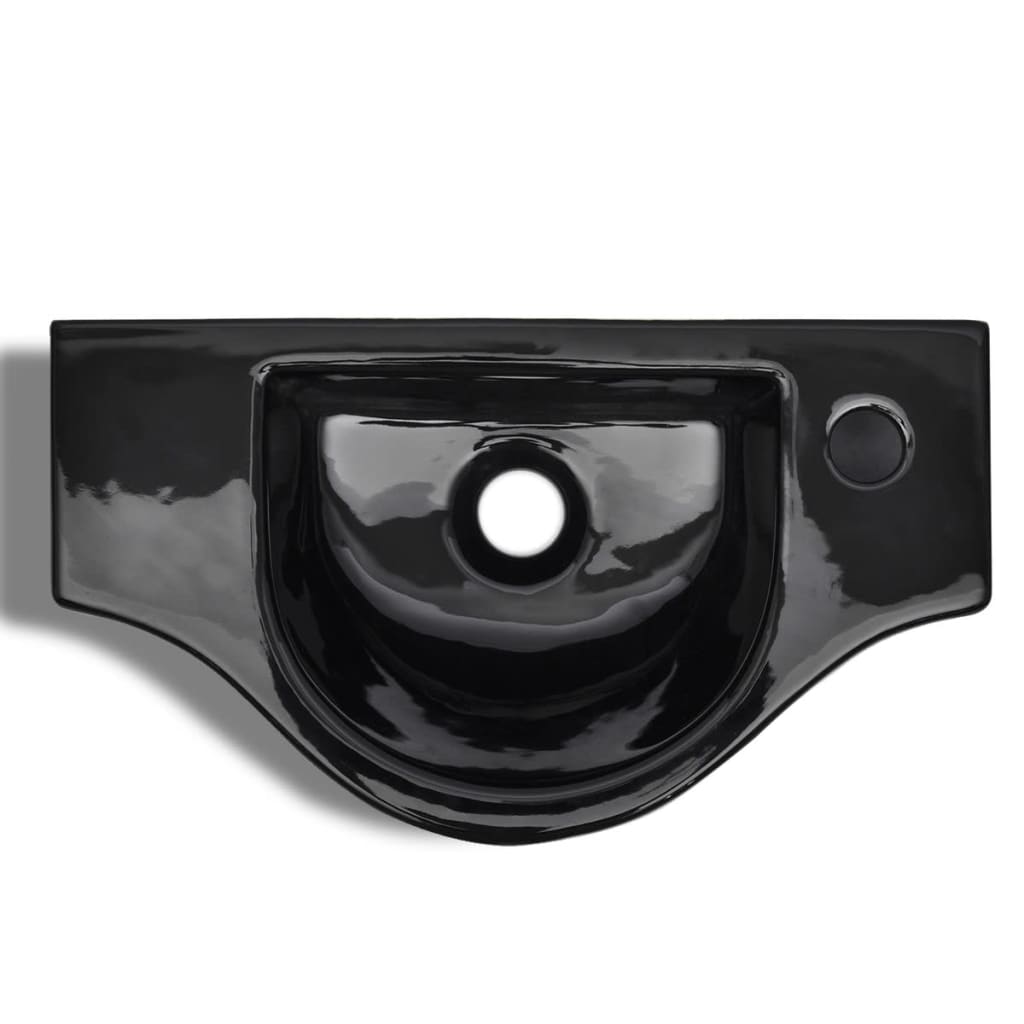 Vidaxl Ceramic Sink With Tap Hole, Black