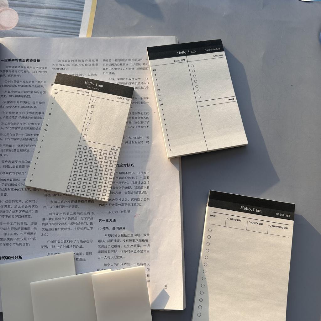 6 Packs Creative Transparent PET Memo Pad Sticky Notes Planner Sticker Notepad School Supplies Students Stationery