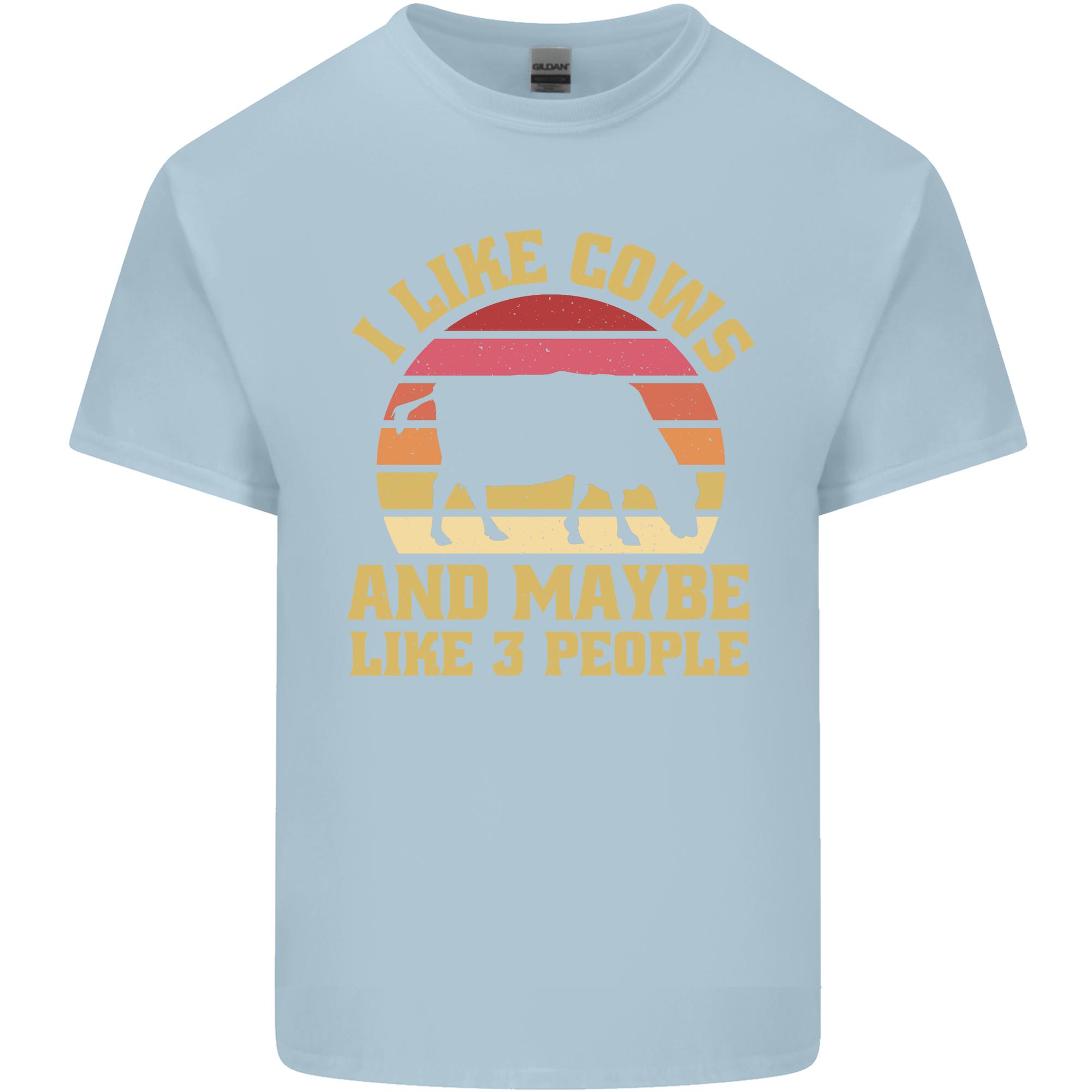 I Like Cows 3 People Funny Sarcastic Slogan Unisexs Light Cotton TShirt S