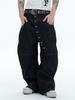 Retro American Street Style Airplane Buckle Scimitar Jeans