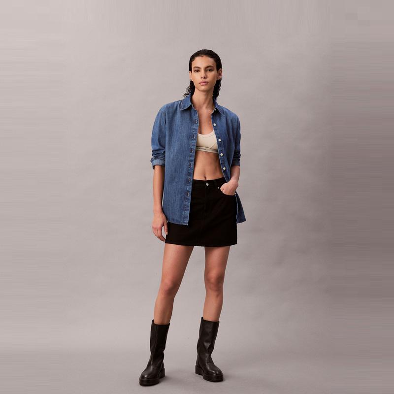 Calvin Klein Vintage Casual Commuter Loose Cotton Denim Shirt Women shirts 47D758G
