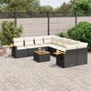 VidaXL Garden Lounge Set with Cushions 9 Pcs, Patio Sofas, Patio Furniture Set, Outdoor Furniture, Black 3226665