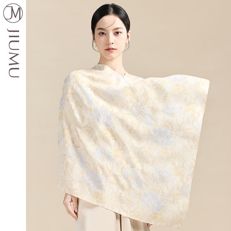 JIUMU Women's 100% Mulberry Silk Square Scarf