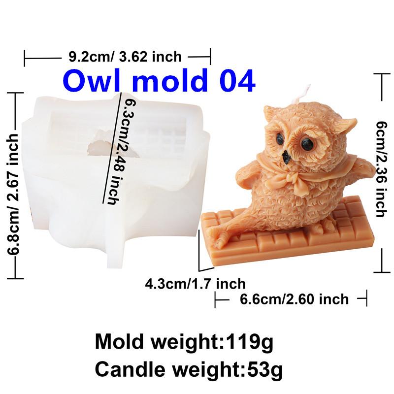 

3D Owl Silicone Candle Mold DIY Cartoon Animal Soap Aromatherapy Plaster Resin Making Tools Home Decoration Crafts