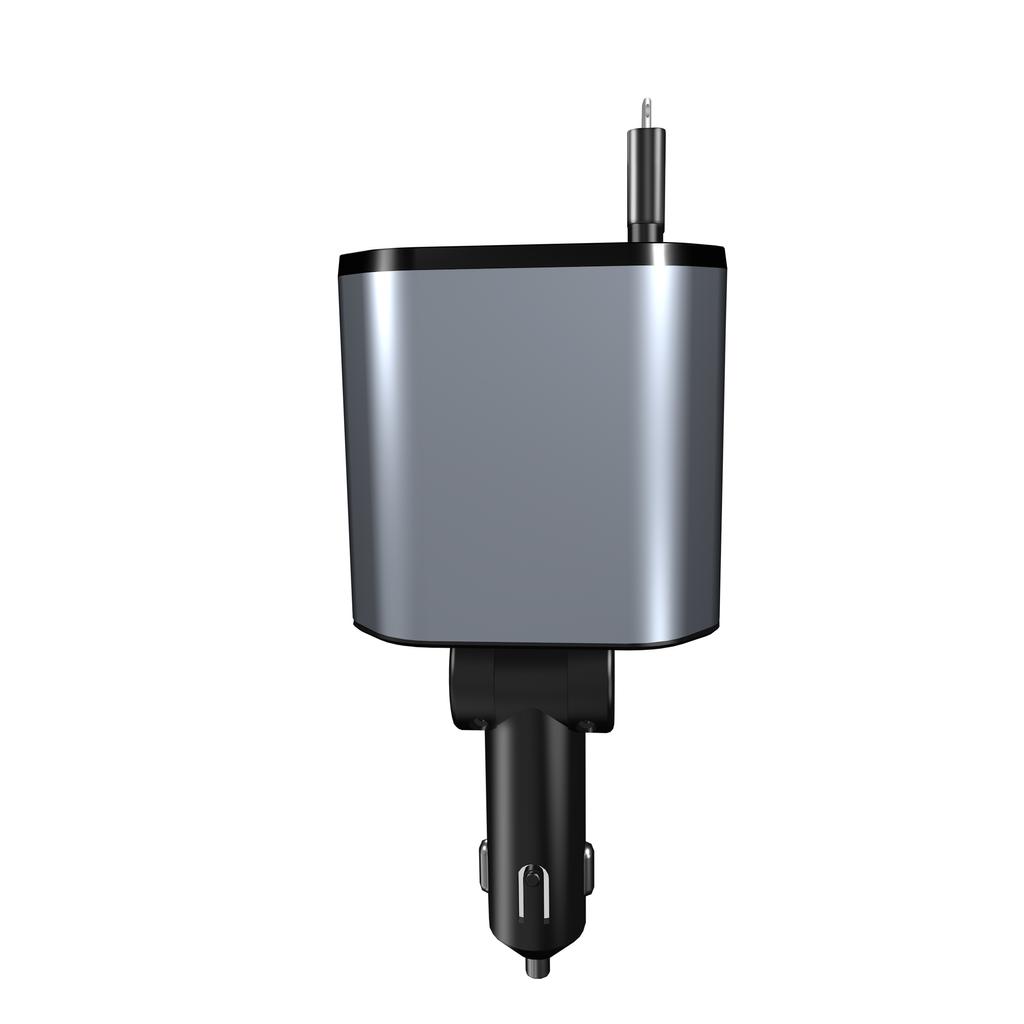 120W Car Charger Fast Charge One to Four Car Cigarette Lighter Plug 4 Port Car Charger Flash Charge Extension Cable Dropshipping