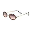 Oval Frame Metal Diamond-encrusted Sunglasses Women's Street Photography High-end Ins Glasses Fashion European and American Trend Sunglasses