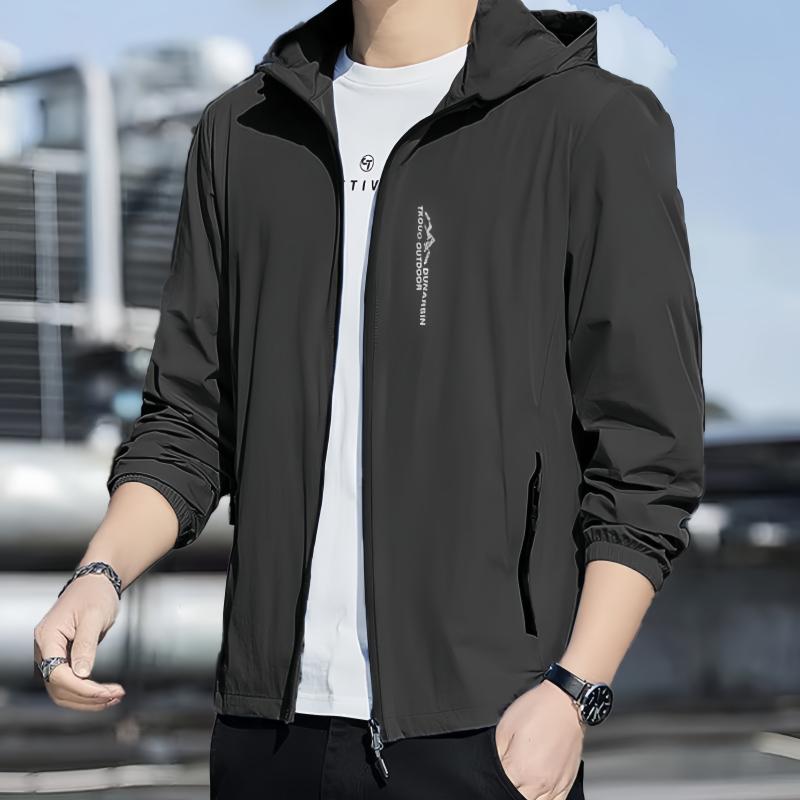 

Мужская летняя куртка из ледяного шелка с защитой от УФ-лучей 2025 - Легкая, быстросохнущая, одежда для защиты от солнца 5XL темно-серого