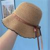 New Versatile Knitted Fashionable Fisherman Hat with Sunshade Bow and Foldable Sun Protection for Travel