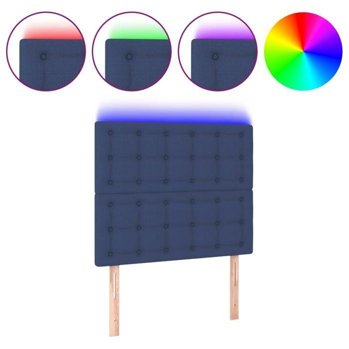 VidaXL LED Headboard Bedroom Furniture Single Bed Accessory Headboard Bed Frame Interior Blue 3122846
