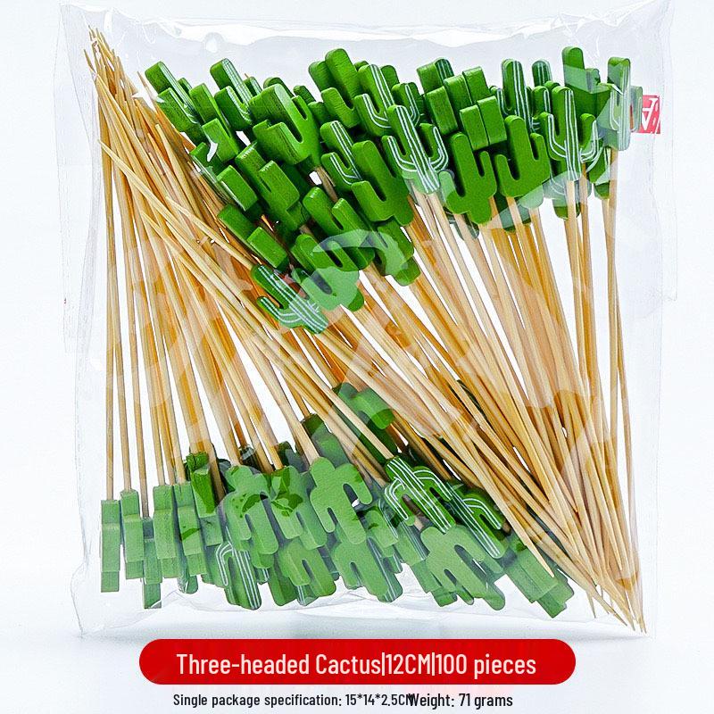 12CM Bamboo Pearl Skewers: Creative Cocktail and Fruit Plate Decor Toothpicks