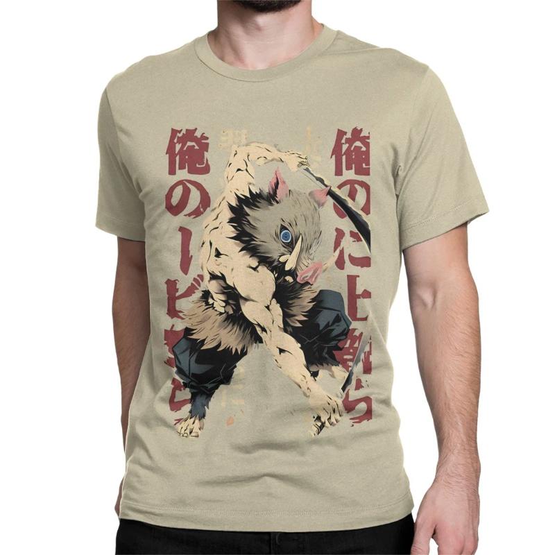 Inosuke Demon Slayers Men Women T Shirt Japanese Anime Nezuko Casual Tees Short Sleeve O Neck T-Shirts Pure Cotton Clothes
