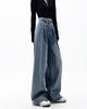 MTUIOY Denim Gaucho Locker Hohe Entspannte Weite Hosen, Damen Jeans, Hosen, Passform, Taille, Einfach, Figurschmeichelnd, Lässig, Stilvoll, Beinverlängernd,