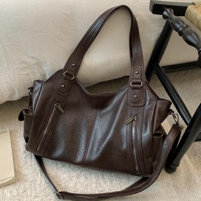Casual Tote Bag Women's 2025 Winter New High-end Retro Shoulder Bag Fashionable and Versatile Crossbody Bag Trend