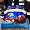 Christmas Polywster Duvet Cover Set King Queen Size Winter Red Santa Claus Gift Merry Christmas For Boys Girls Teens Bedding Set