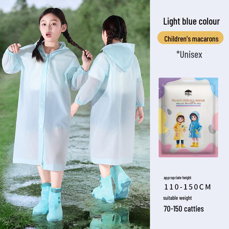 "Children's Full-Body Rainstorm-Proof Disposable Raincoat for Boys and Girls with Backpacks"
